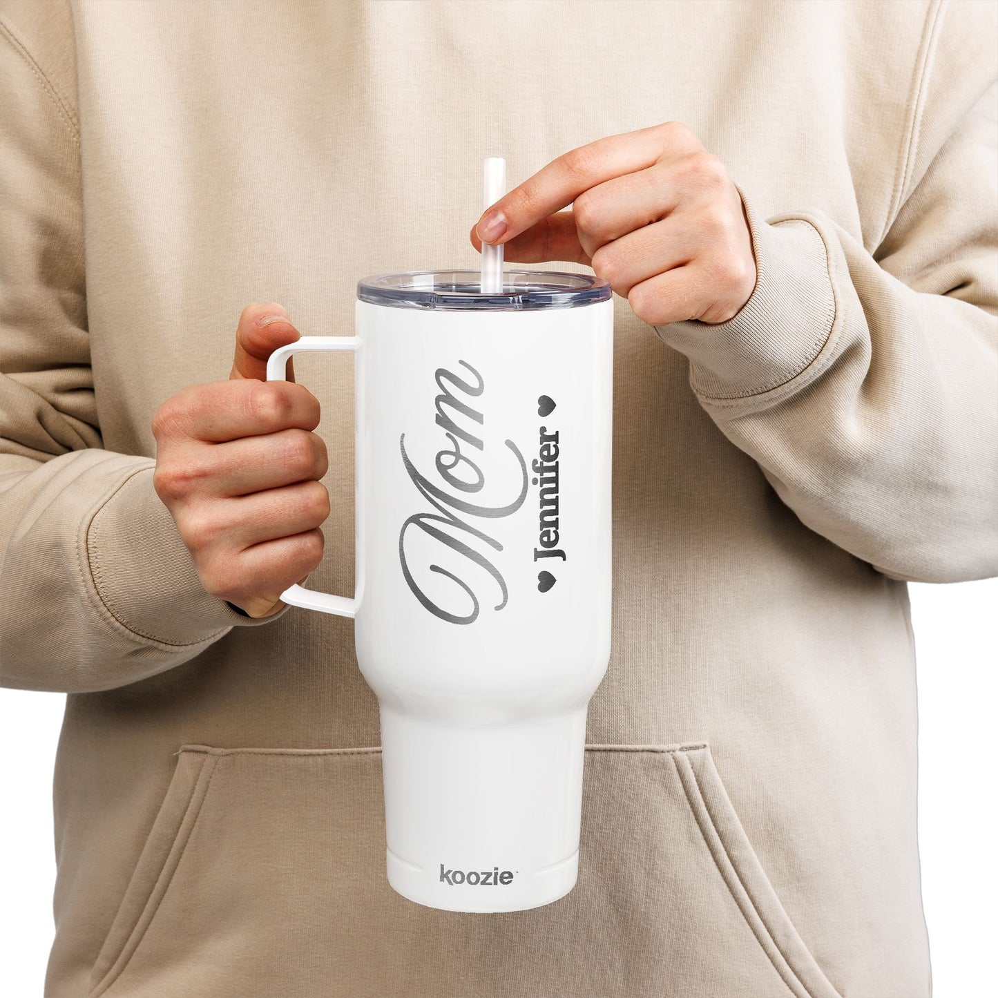Personalized Insulated Tumbler - 40oz with Lid for Moms