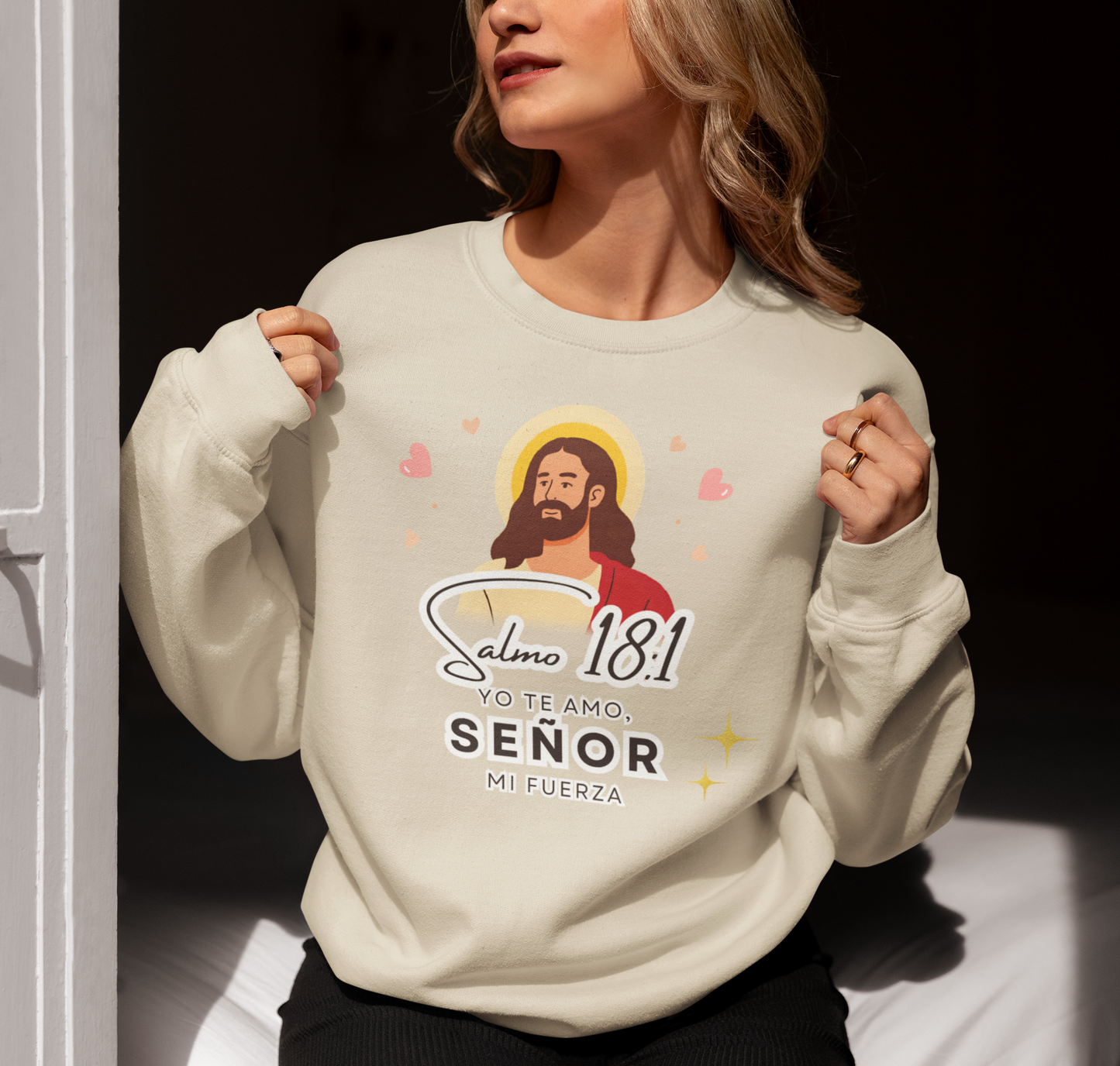Sudadera con versículo bíblico Salmo 18:1 - Yo te amo, Señor mi fuerza