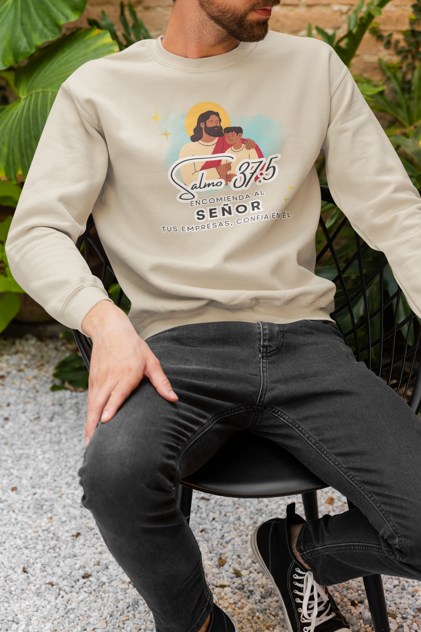 Sudadera con versículo bíblico Salmo 37:5 - Encomienda al señor tus empresas