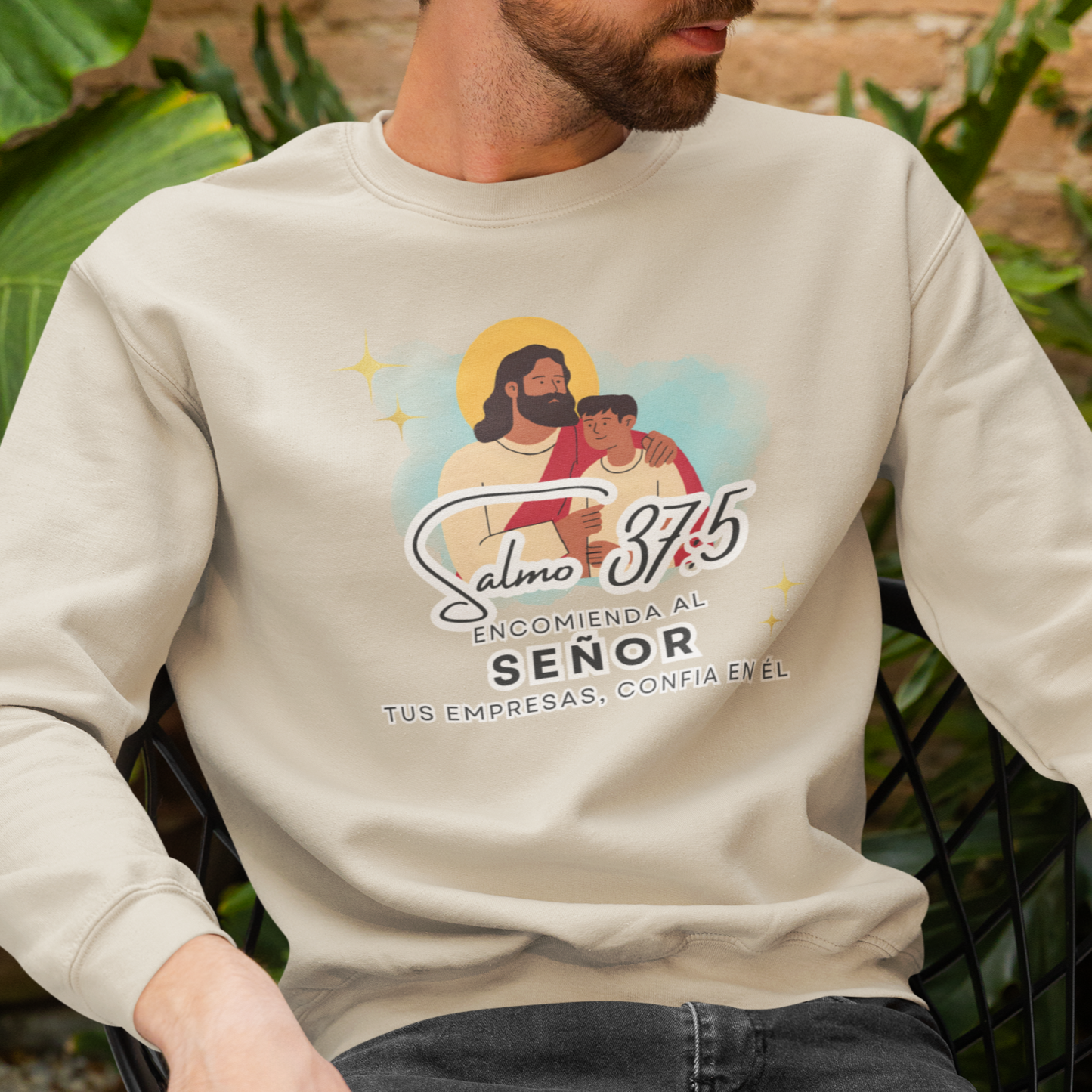 Sudadera con versículo bíblico Salmo 37:5 - Encomienda al señor tus empresas