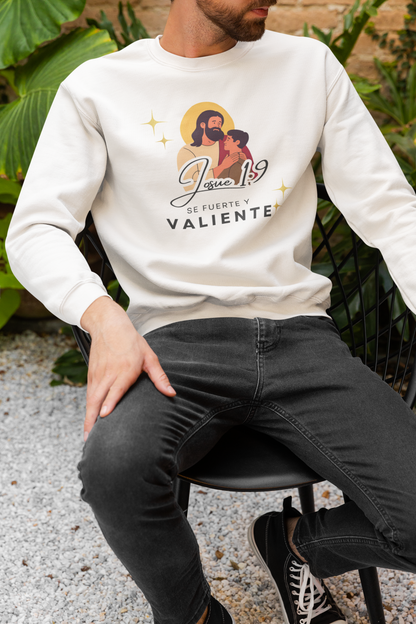 Sudadera con versículo bíblico Josué 1:9 - Se fuerte y valiente