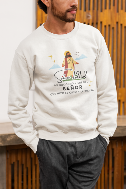 Sudadera con versículo bíblico Salmo 121:2 - Mi Socorro Viene del Señor