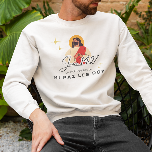 Sudadera con versículo bíblico Juan 14:27 - La paz les dejo, mi paz les doy
