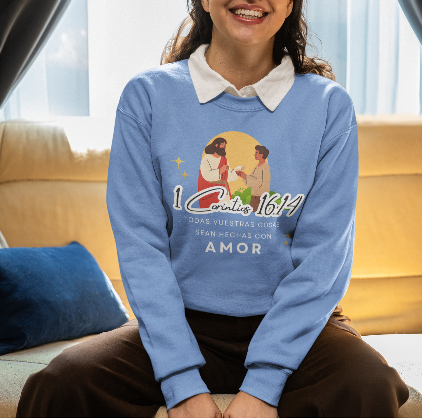 Sudadera con versículo bíblico  “Que todo lo hagan con amor” 1 Corintios 16:14