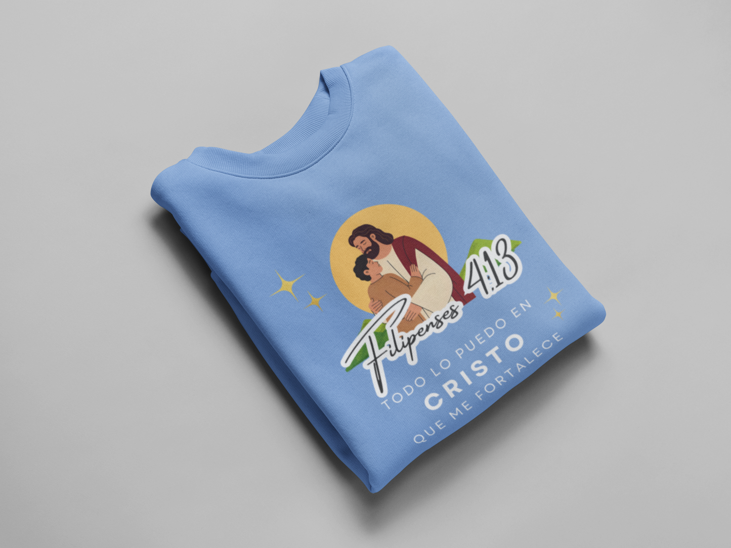 Sudadera con versiculo biblico - Filipenses 4:13 "Todo lo puedo en Cristo que me fortalece"