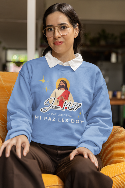 Sudadera con versículo bíblico Juan 14:27 - La paz les dejo, mi paz les doy