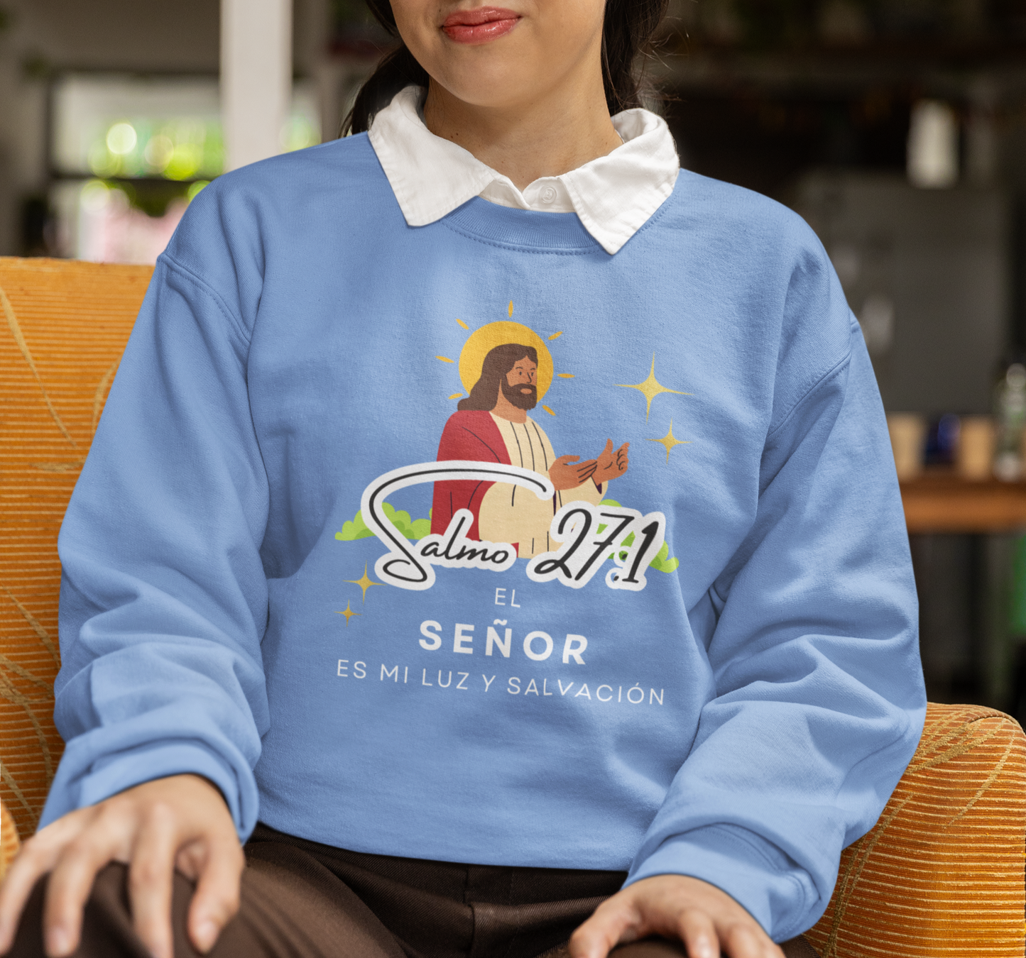 Sudadera con versículo bíblico Salmo 27:1 - El Señor es mi luz y salvación