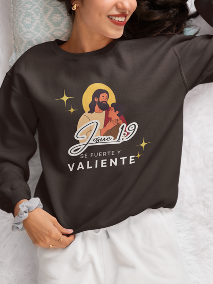 Sudadera con versículo bíblico Josué 1:9 - Se fuerte y valiente