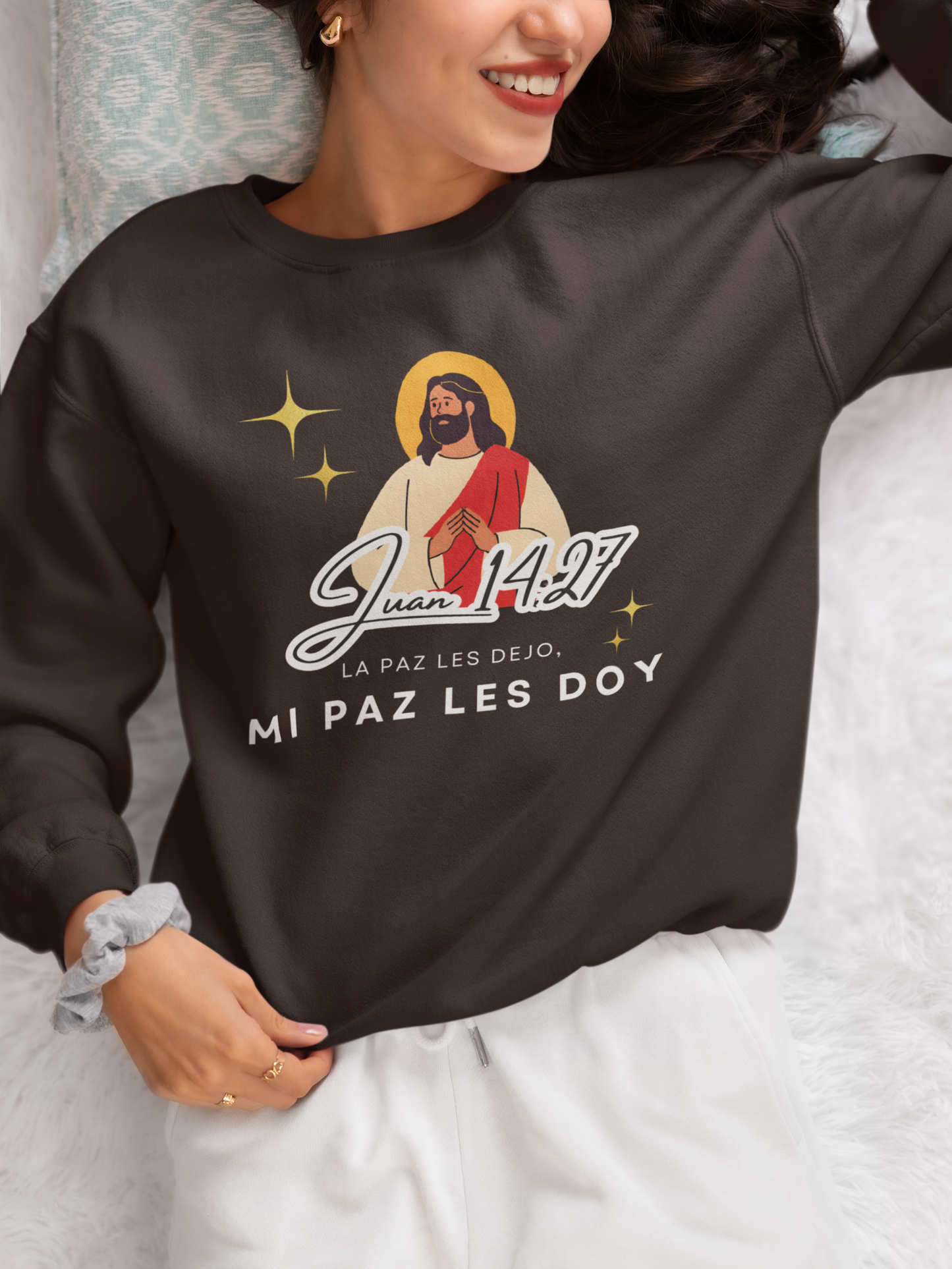 Sudadera con versículo bíblico Juan 14:27 - La paz les dejo, mi paz les doy