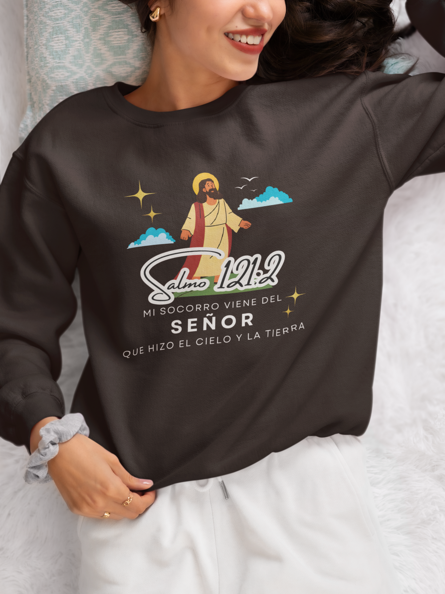 Sudadera con versículo bíblico Salmo 121:2 - Mi Socorro Viene del Señor