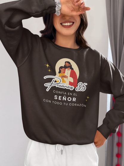 Sudadera con versículo bíblico “Confía en el Señor con Todo tu Corazón” – Proverbios 3:5