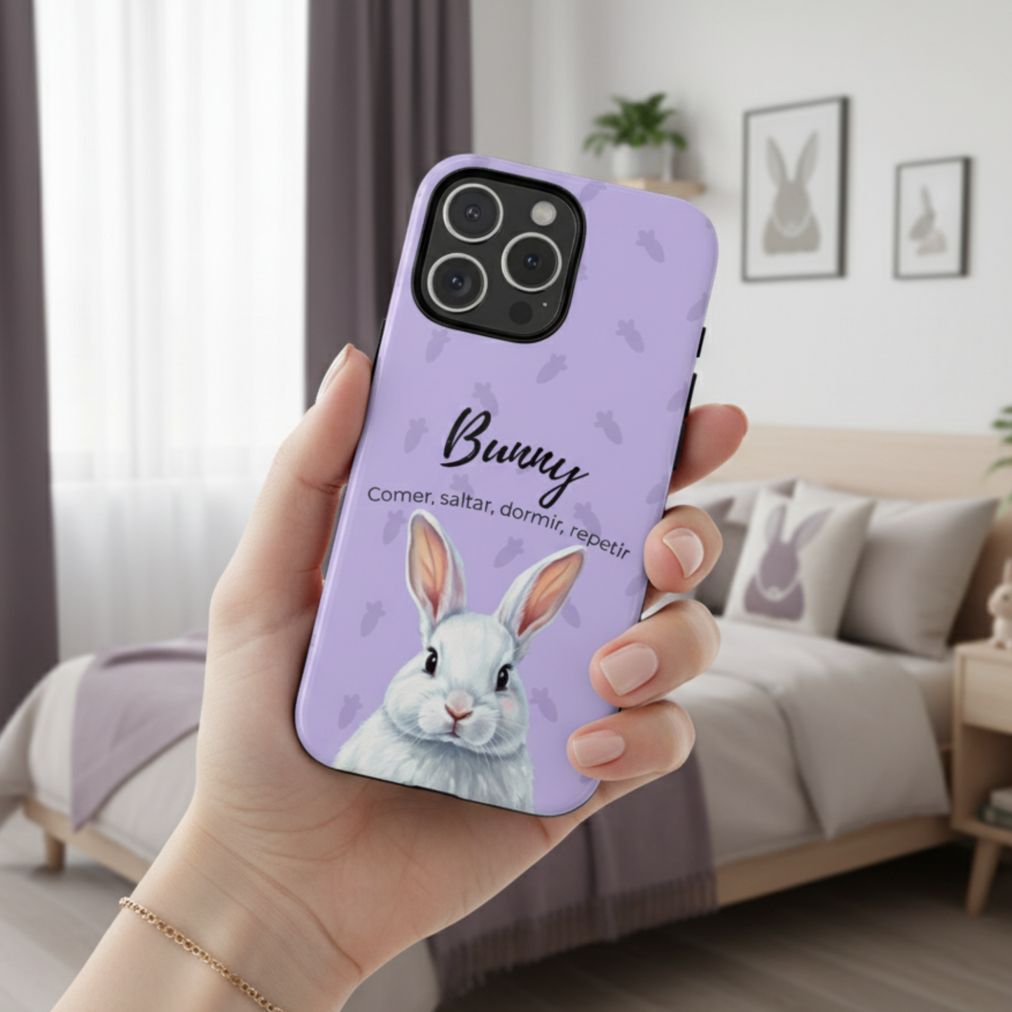 Funda de teléfono personalizada con foto, frase y nombre de tu mascota