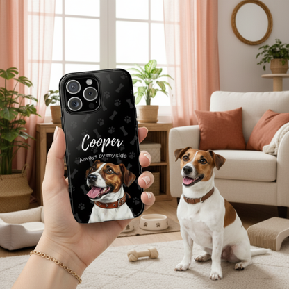 Funda de teléfono personalizada con foto, frase y nombre de tu mascota