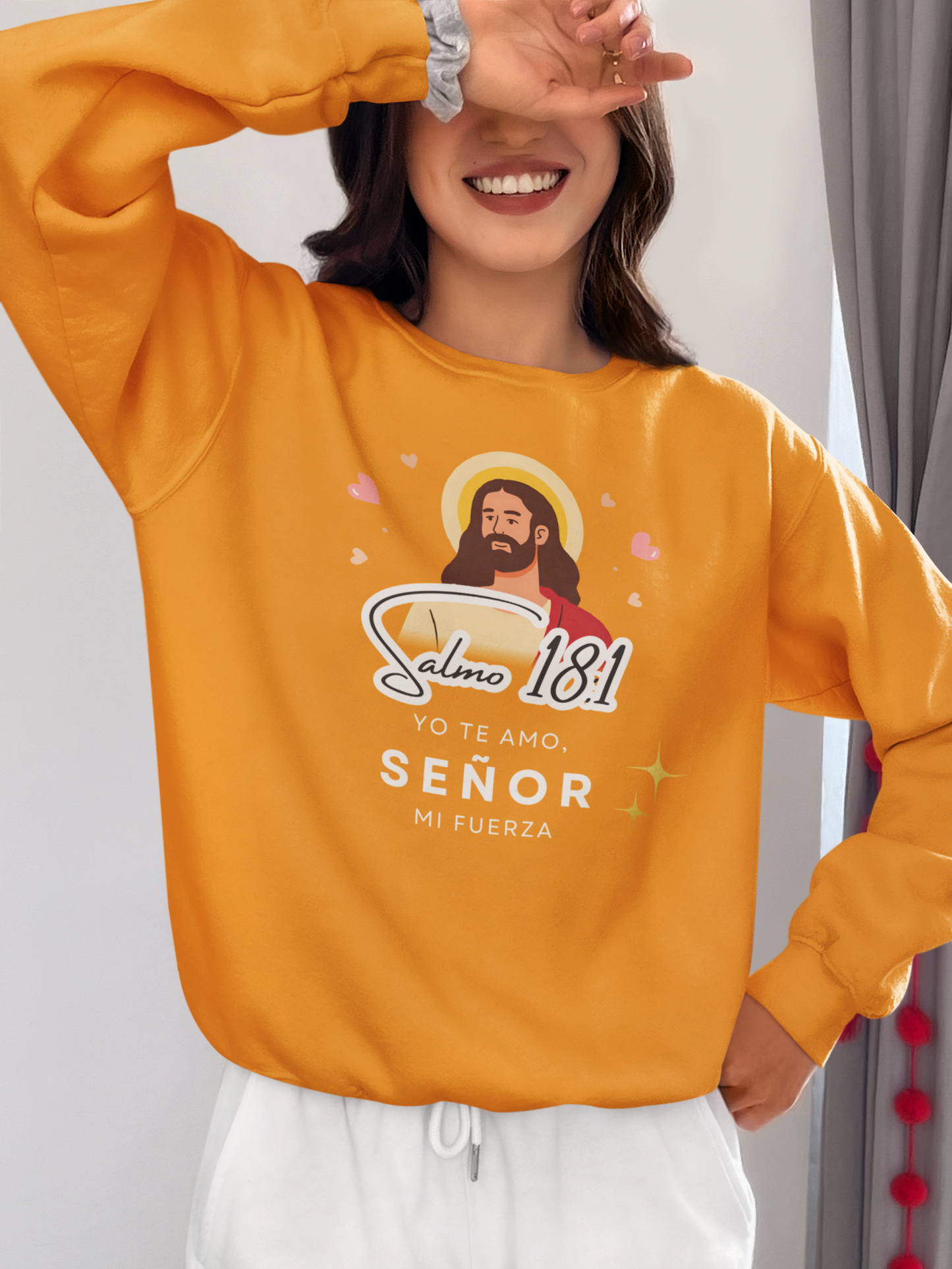 Sudadera con versículo bíblico Salmo 18:1 - Yo te amo, Señor mi fuerza