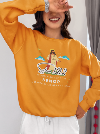 Sudadera con versículo bíblico Salmo 121:2 - Mi Socorro Viene del Señor