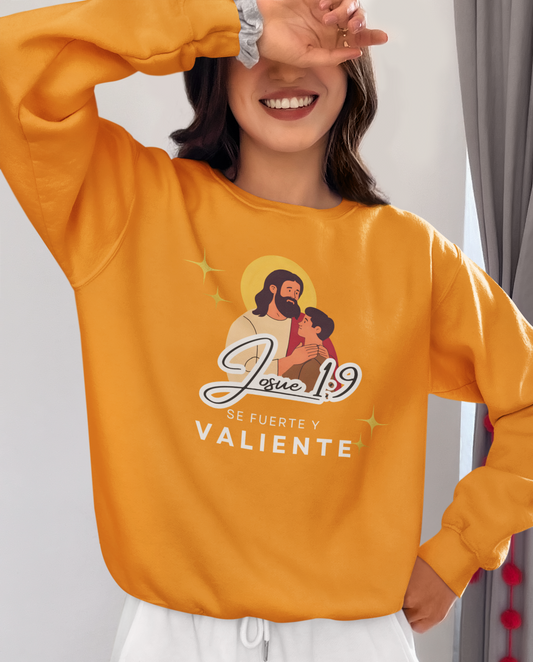 Sudadera con versículo bíblico Josué 1:9 - Se fuerte y valiente