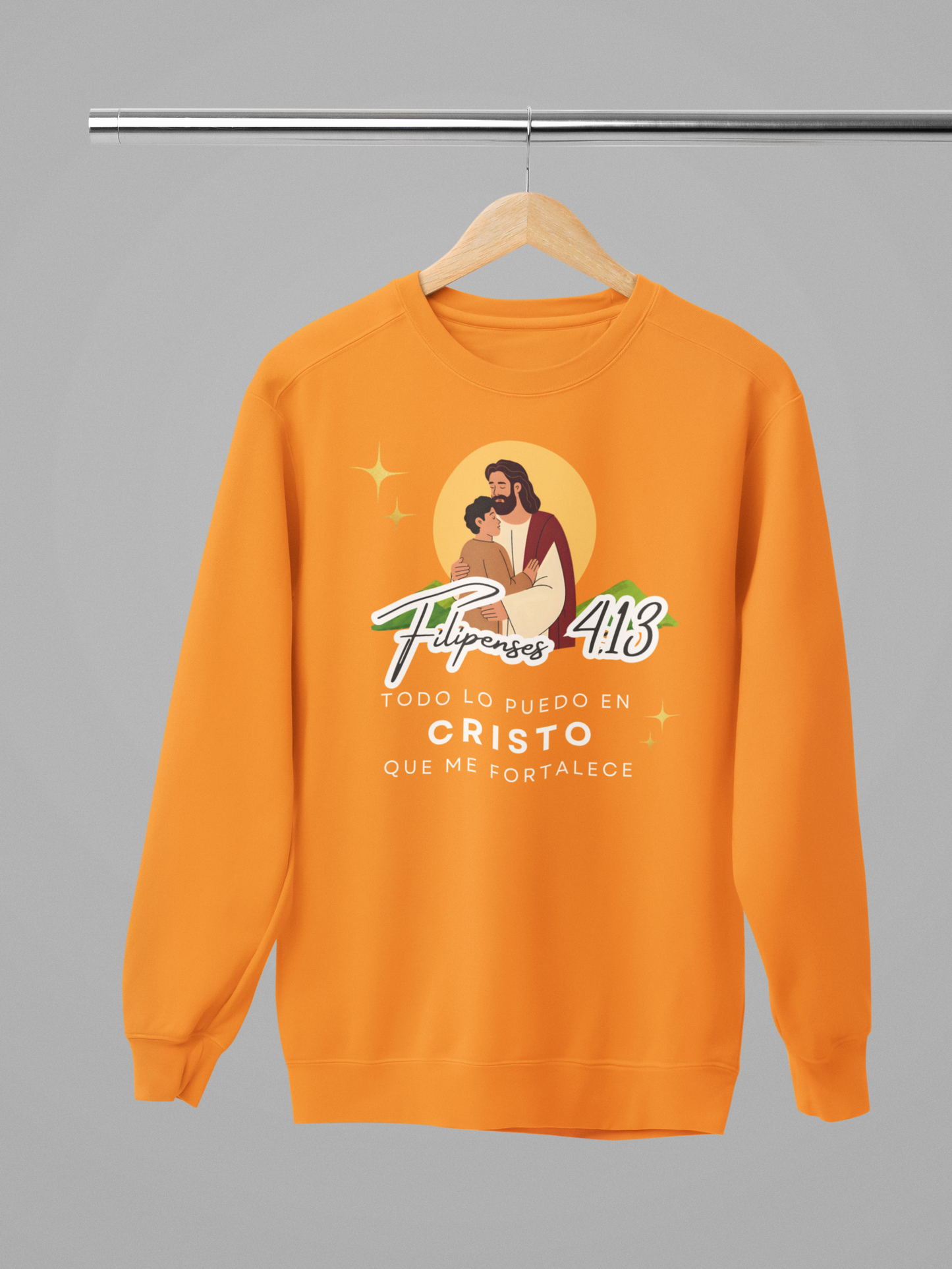 Sudadera con versiculo biblico - Filipenses 4:13 "Todo lo puedo en Cristo que me fortalece"