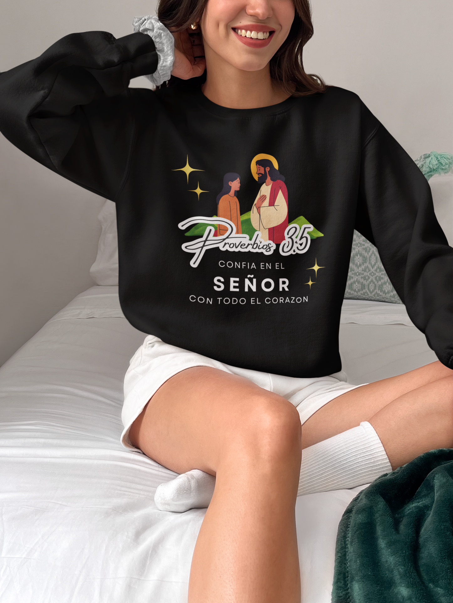 Sudadera con versículo bíblico Proverbios 3:5 – Confía en el Señor con todo el corazón