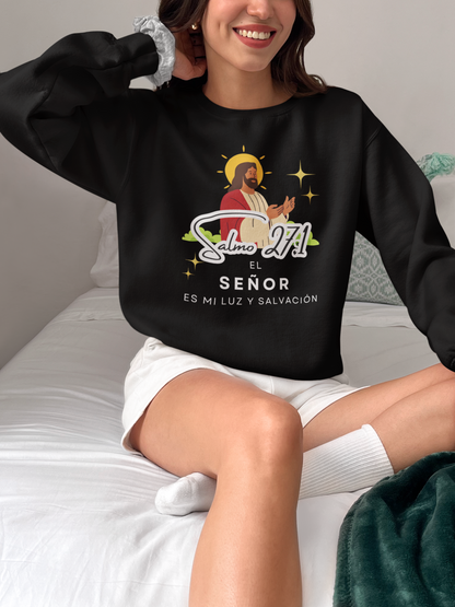 Sudadera con versículo bíblico Salmo 27:1 - El Señor es mi luz y salvación