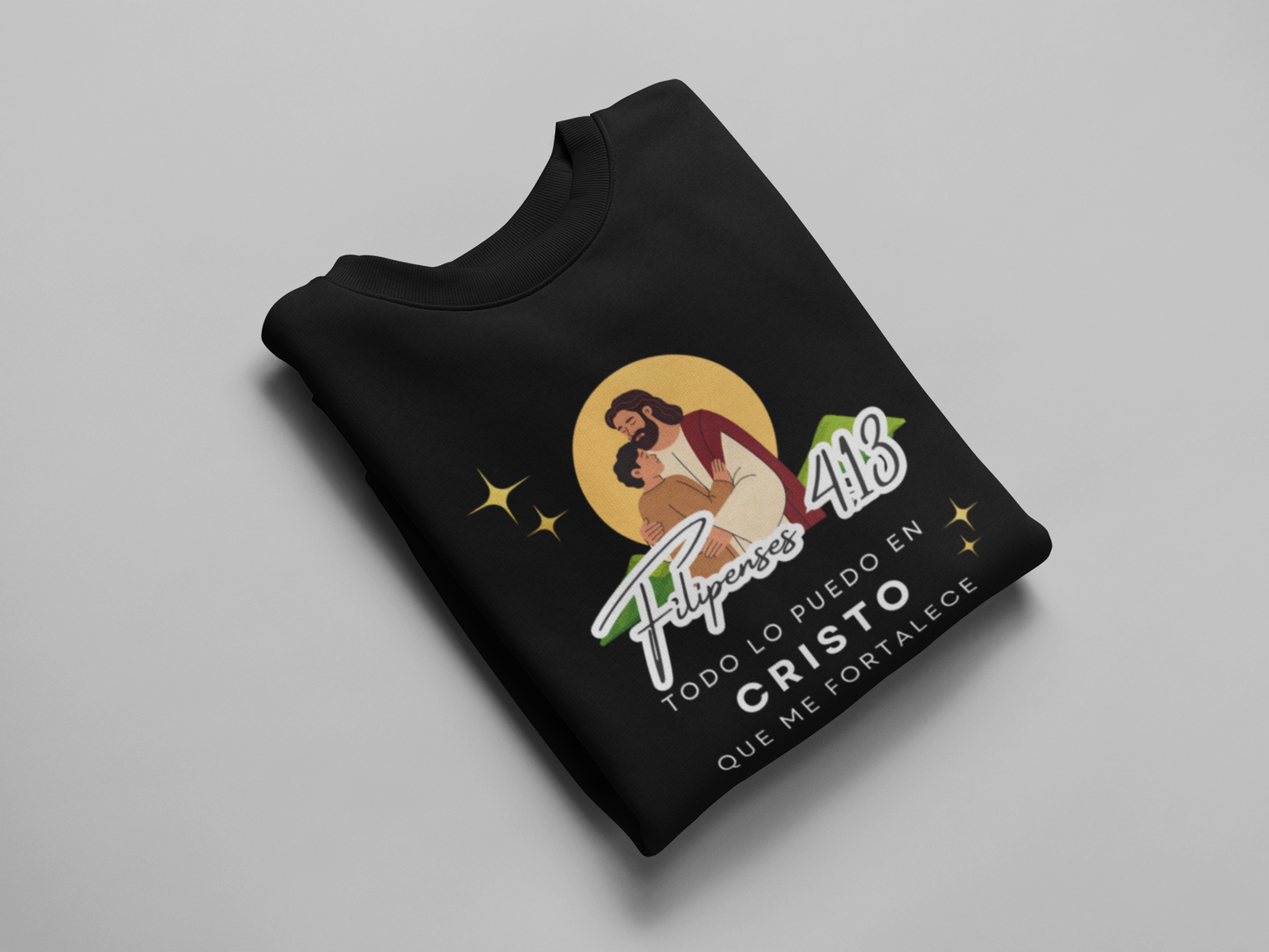 Sudadera con versiculo biblico - Filipenses 4:13 "Todo lo puedo en Cristo que me fortalece"