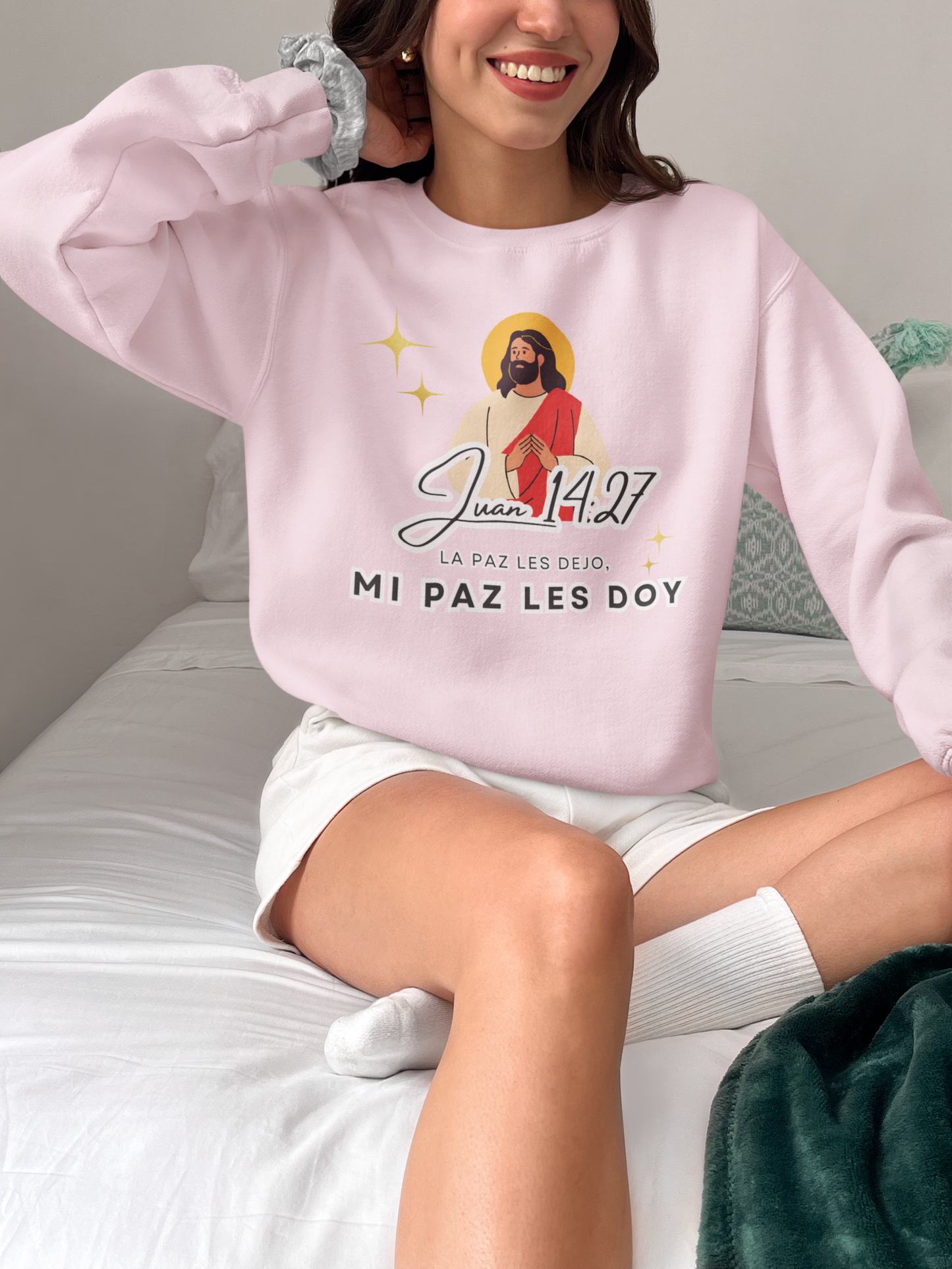 Sudadera con versículo bíblico Juan 14:27 - La paz les dejo, mi paz les doy