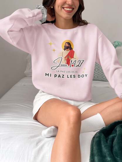 Sudadera con versículo bíblico Juan 14:27 - La paz les dejo, mi paz les doy