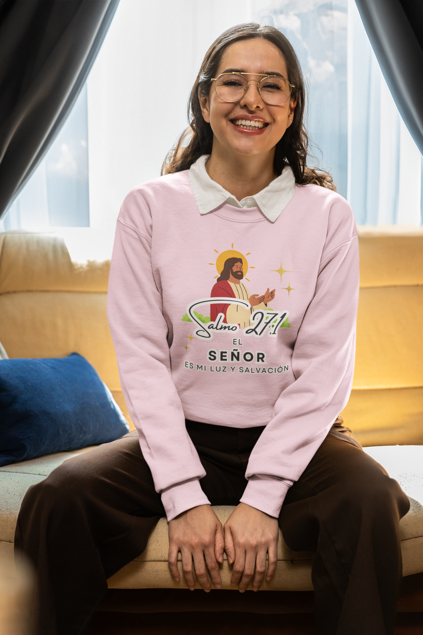 Sudadera con versículo bíblico Salmo 27:1 - El Señor es mi luz y salvación