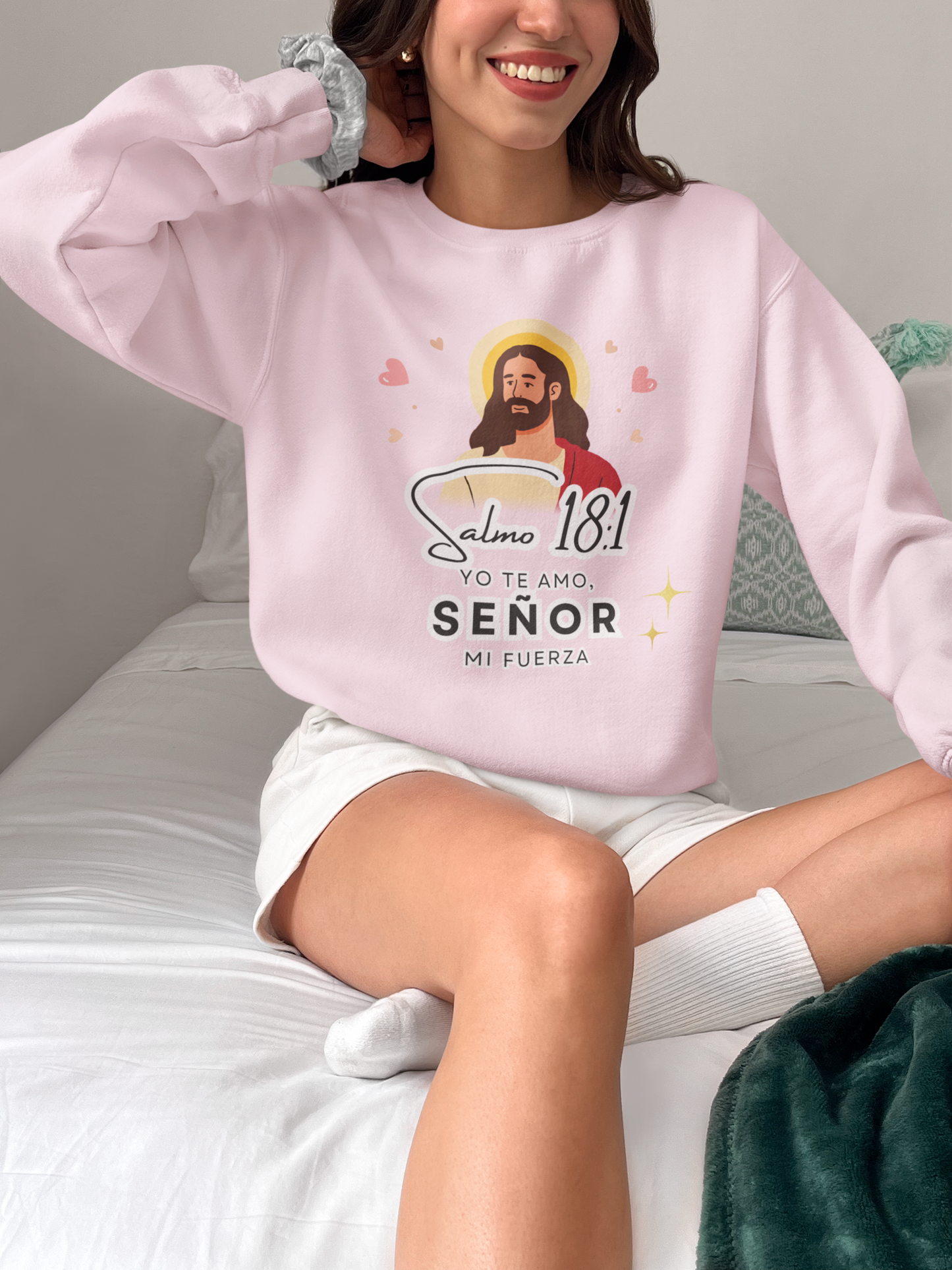 Sudadera con versículo bíblico Salmo 18:1 - Yo te amo, Señor mi fuerza