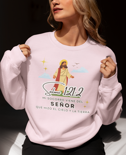 Sudadera con versículo bíblico Salmo 121:2 - Mi Socorro Viene del Señor