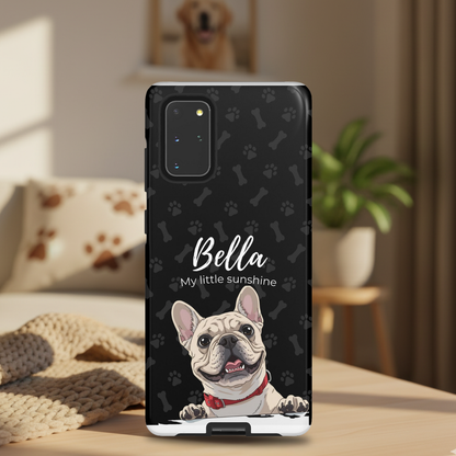Funda de teléfono personalizada con foto, frase y nombre de tu mascota