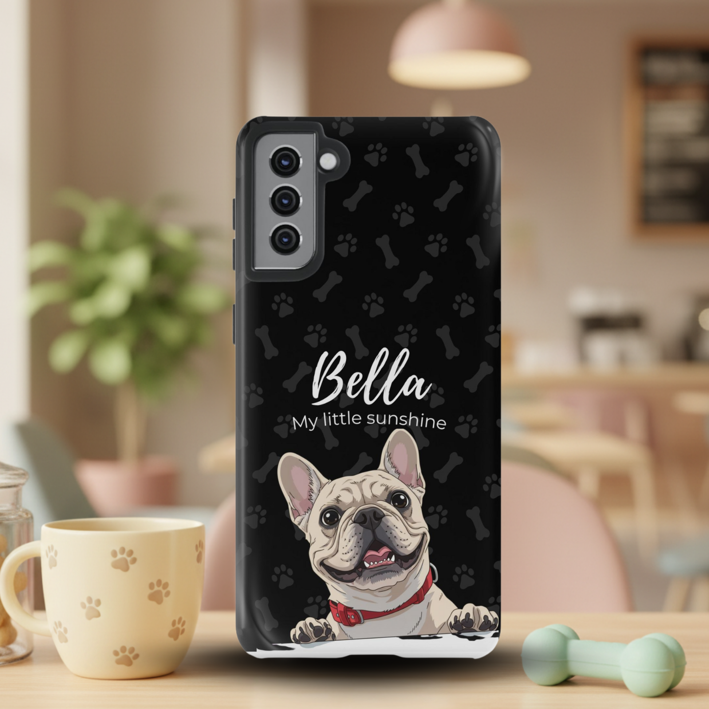Funda de teléfono personalizada con foto, frase y nombre de tu mascota