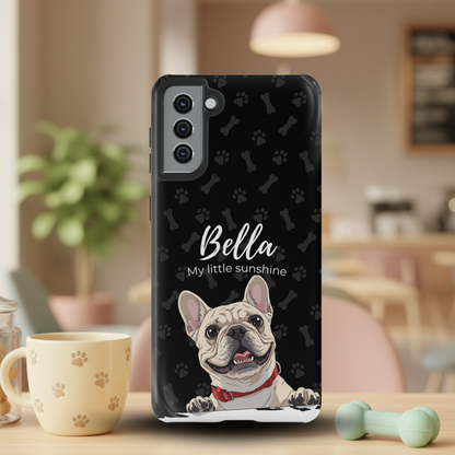 Funda de teléfono personalizada con foto, frase y nombre de tu mascota