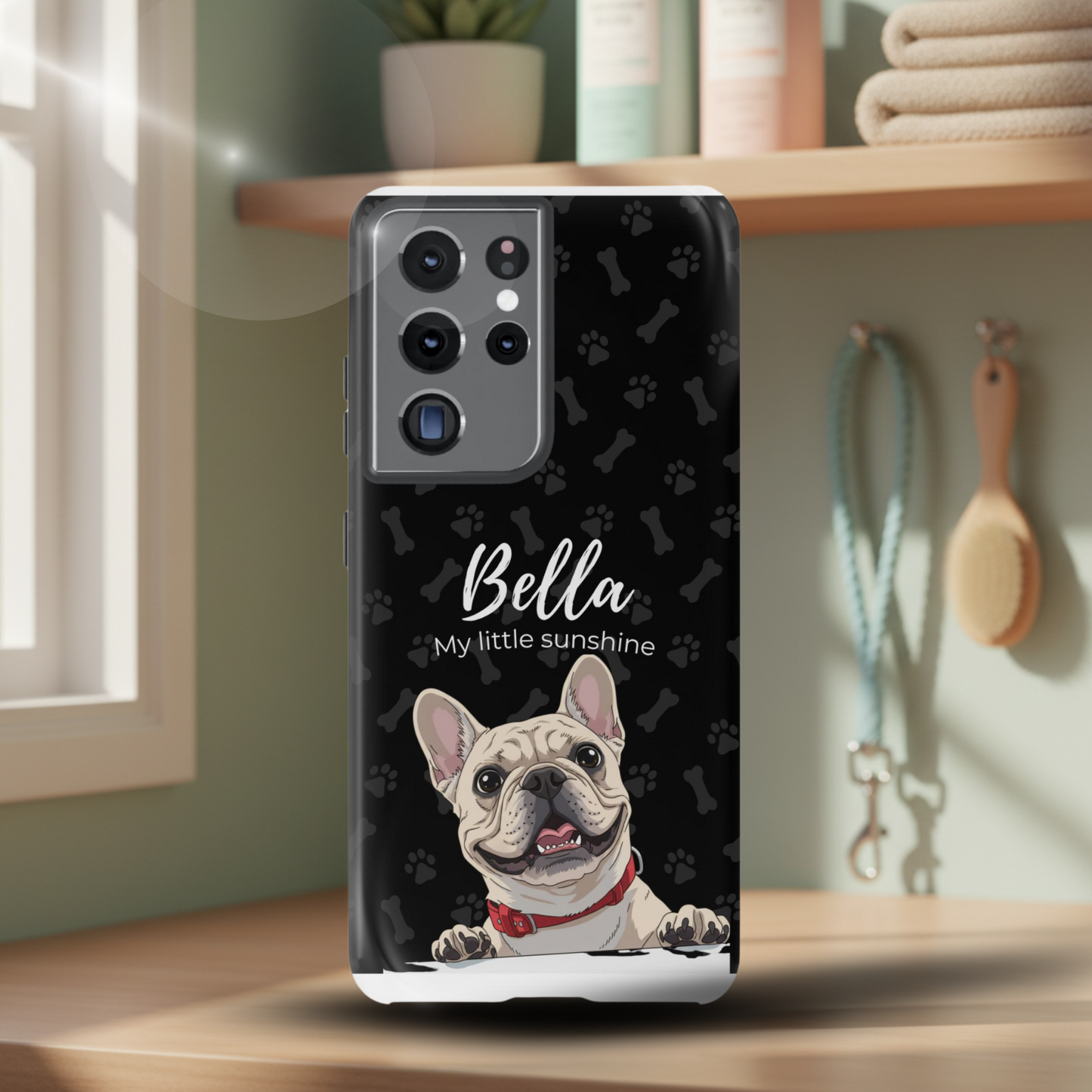 Funda de teléfono personalizada con foto, frase y nombre de tu mascota