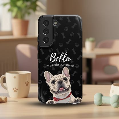 Funda de teléfono personalizada con foto, frase y nombre de tu mascota