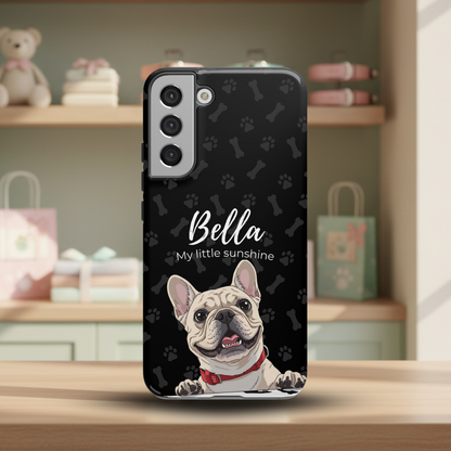 Funda de teléfono personalizada con foto, frase y nombre de tu mascota