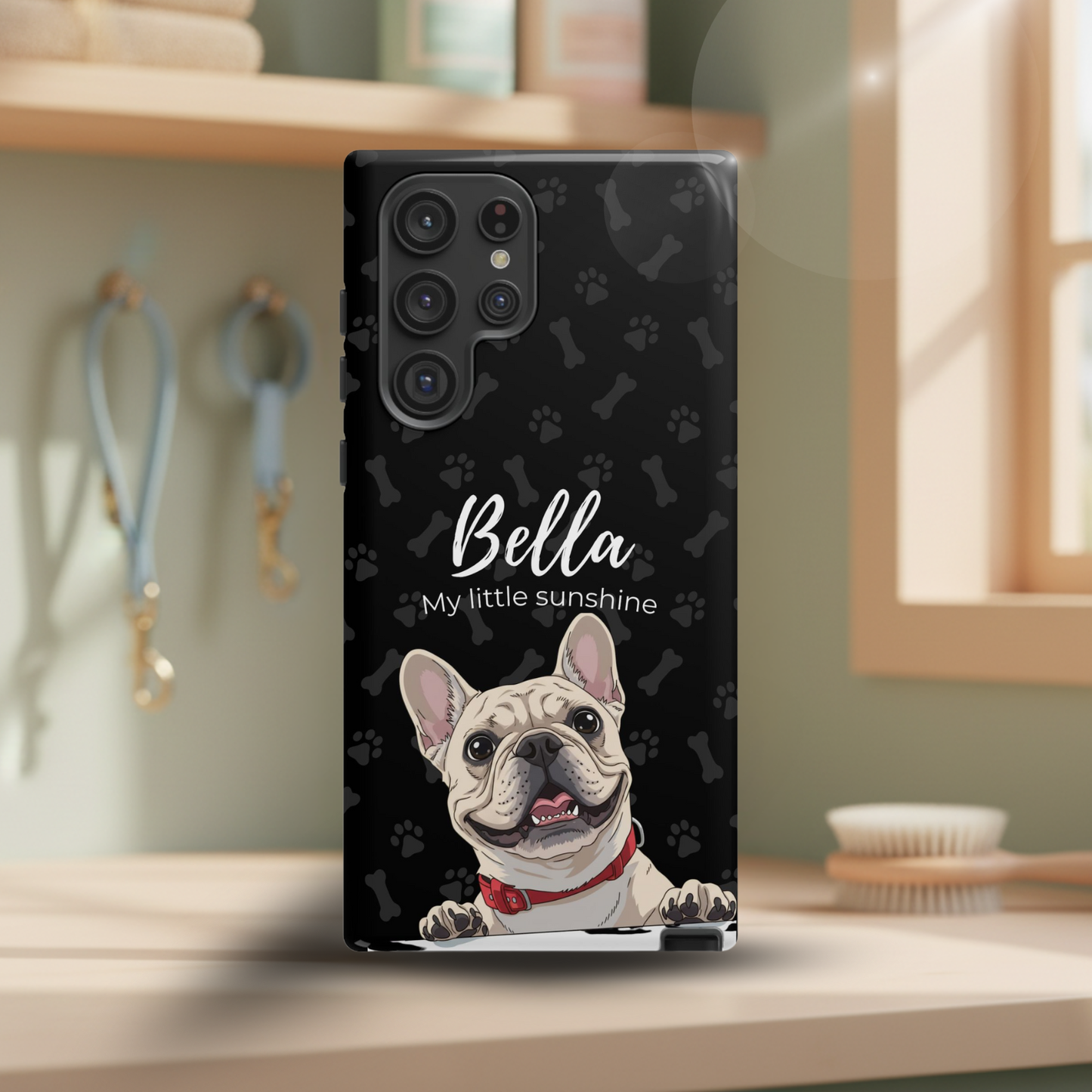 Funda de teléfono personalizada con foto, frase y nombre de tu mascota