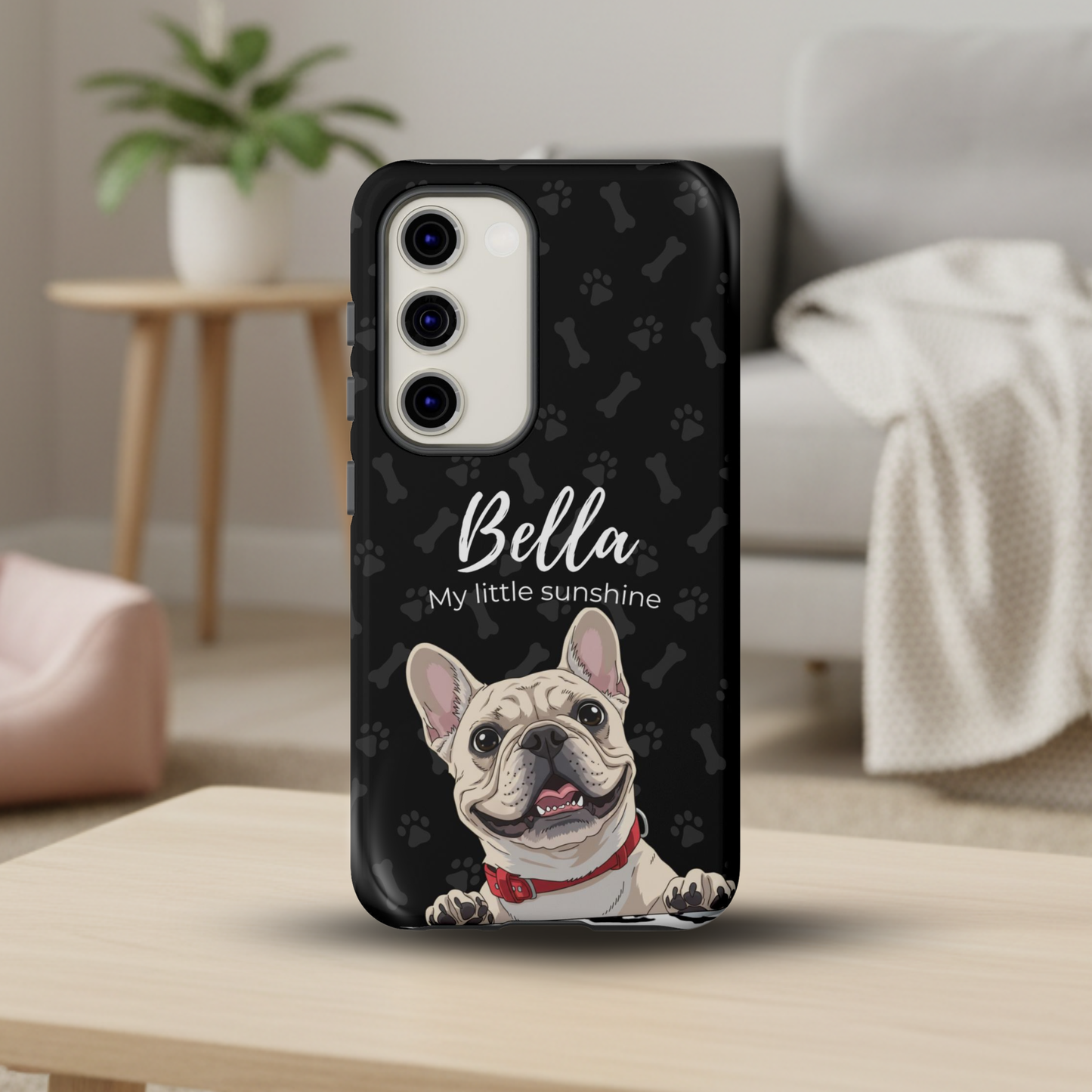 Funda de teléfono personalizada con foto, frase y nombre de tu mascota