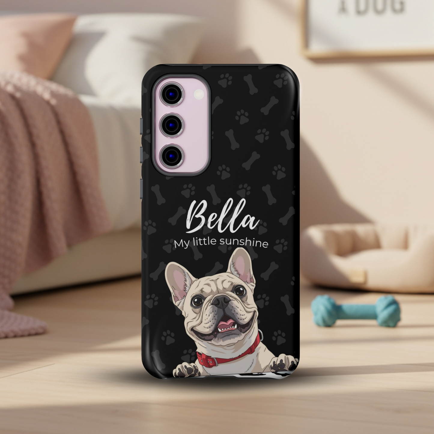 Funda de teléfono personalizada con foto, frase y nombre de tu mascota