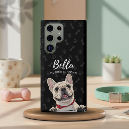 Funda de teléfono personalizada con foto, frase y nombre de tu mascota