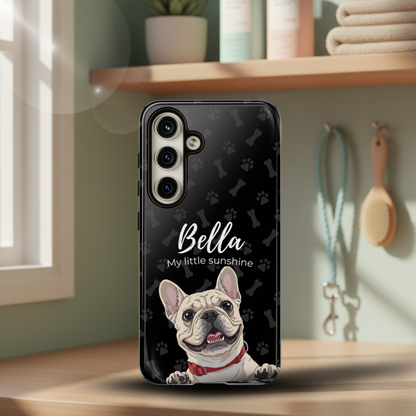 Funda de teléfono personalizada con foto, frase y nombre de tu mascota