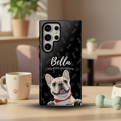 Funda de teléfono personalizada con foto, frase y nombre de tu mascota