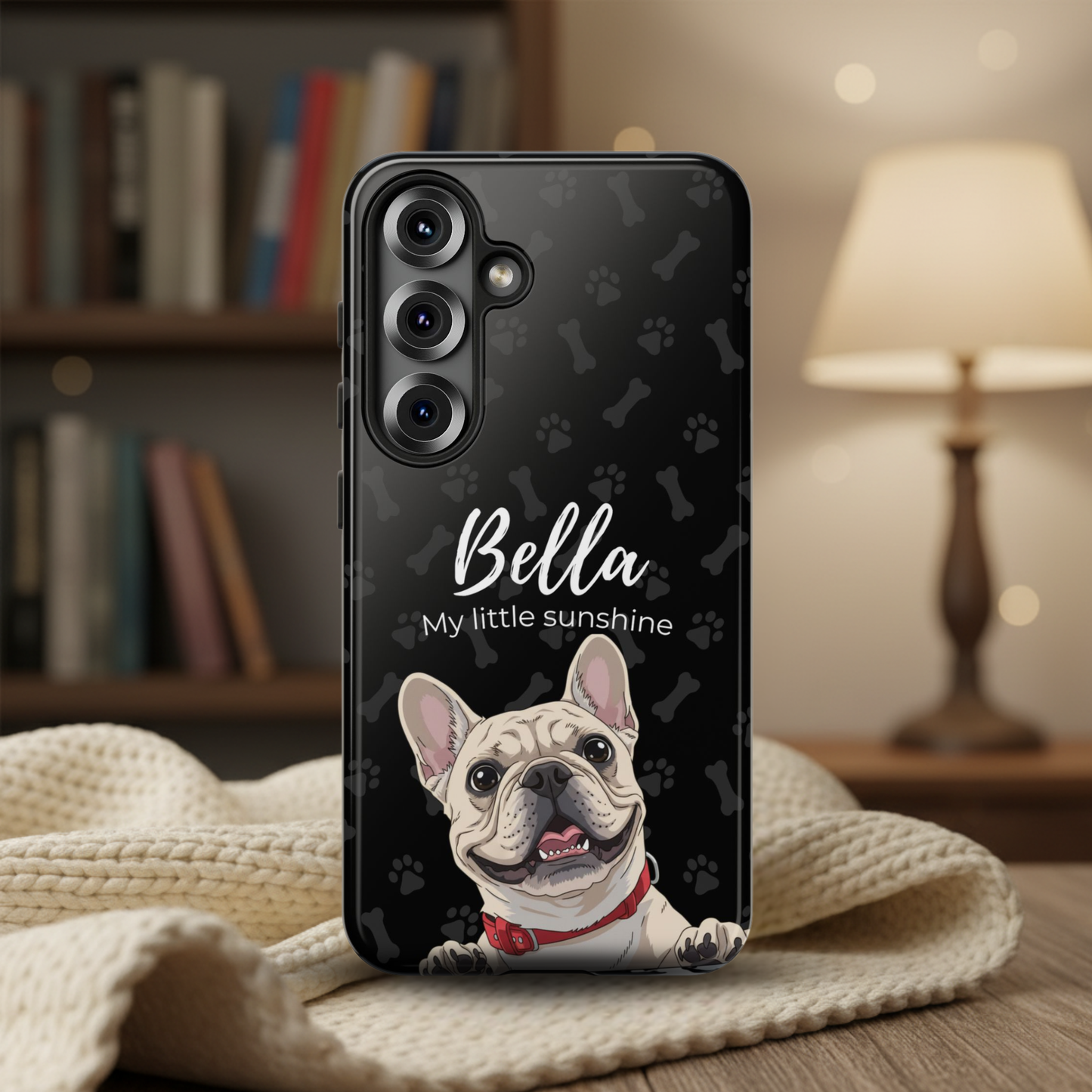Funda de teléfono personalizada con foto, frase y nombre de tu mascota