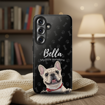 Funda de teléfono personalizada con foto, frase y nombre de tu mascota