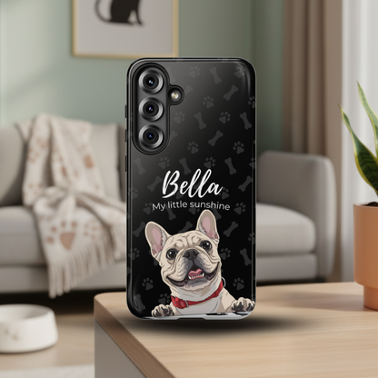 Funda de teléfono personalizada con foto, frase y nombre de tu mascota
