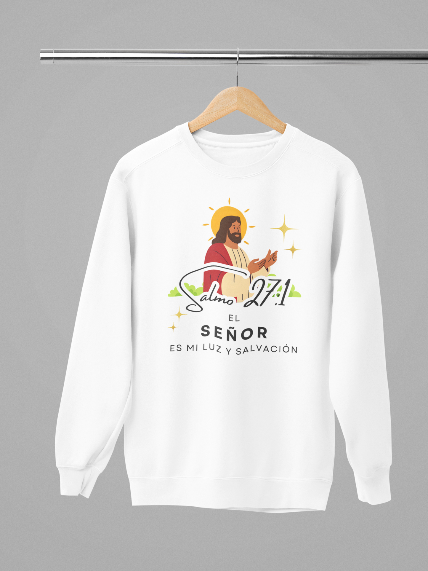 Sudadera con versículo bíblico Salmo 27:1 - El Señor es mi luz y salvación