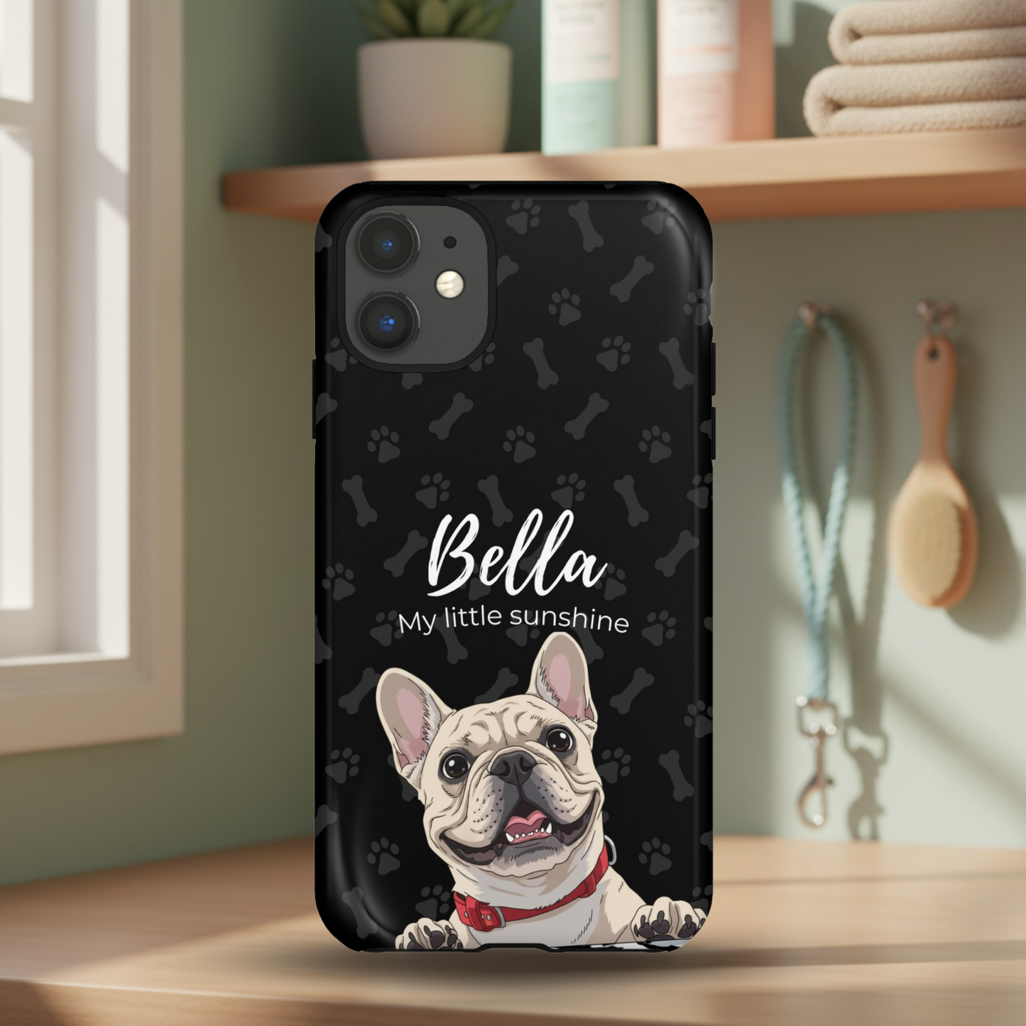Funda de teléfono personalizada con foto, frase y nombre de tu mascota