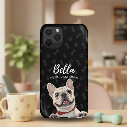 Funda de teléfono personalizada con foto, frase y nombre de tu mascota