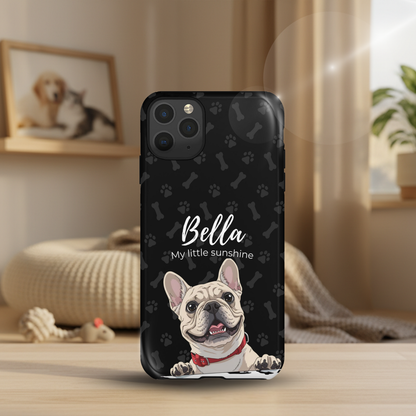 Funda de teléfono personalizada con foto, frase y nombre de tu mascota