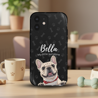 Funda de teléfono personalizada con foto, frase y nombre de tu mascota