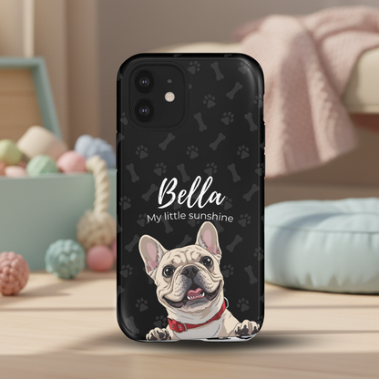 Funda de teléfono personalizada con foto, frase y nombre de tu mascota